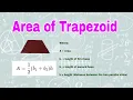 AREA OF TRAPEZOID A b1 b2 h