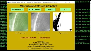 Maize Plant Disease Detection Using Python OpenCV Final Year Project IEEE Projects