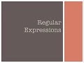 Regular Expressions - 3