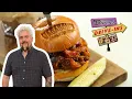Guy Fieri Eats a Bacon Brisket Pulled Pork Sandwich Diners Drive-Ins and Dives Food Network