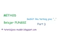 Cara Membuat Fungsi Pada Java Mudah Part 3