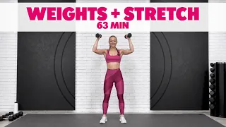 Full Body Dumbbell Workout + Stretch