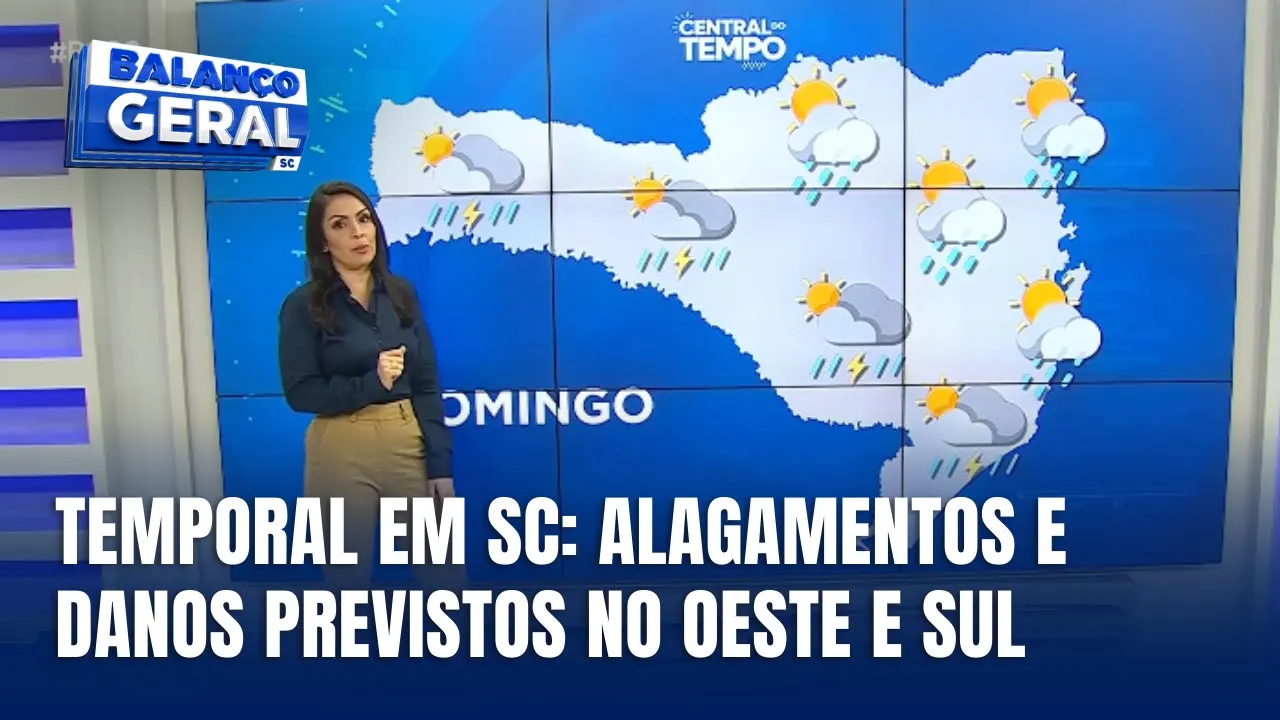Central do Tempo: frente fria traz risco de temporais intensos em Santa Catarina