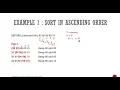 Part 2 Bubble Sort - Example Method of Sorting