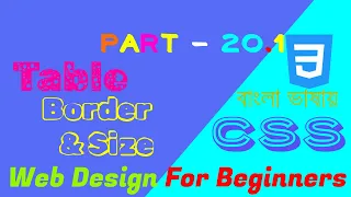 42 CSS Table Border and Size - CSS Part-20 1