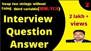Java interview two string without using third Bari