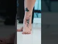 Peony Flower Tattoo on Ankle Foot