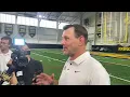Offensive coordinator Tim Lester at Iowa football media day 2026