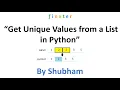 Get Unique Values from a List in Python
