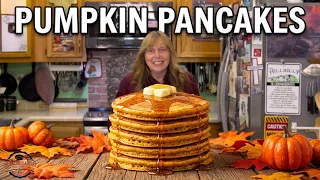 Homemade Pumpkin Pancakes | Favorite Fall Breakfast - The Hillbilly Kitchen #pumpkin #recipe #fall