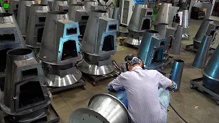 No worries about smoke! process of making a magical fireplace. An old Korean stove factory