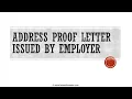 How to Write an Address Proof Letter Issued by Employer Company