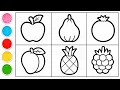 Learn Colors with Fruits Fun Fruit Coloring Activity for Kids Fruits Name Preschool