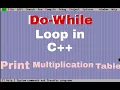 Do-While loop in c Print any Multiplication table 1 to infinity