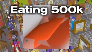 Player Eating 500k Trout at the Edgeville Bank - RuneScape community event