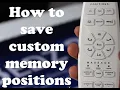 How to save custom memory positions on the okin remote control