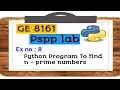 GE 8161 PSPP Lab Tutorial - 8 N