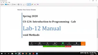 Lab12 Recorded Session 1 Void Methods Komal Arif