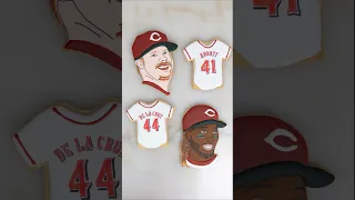 Baseball Jersey cookies for the Cincinnati Reds