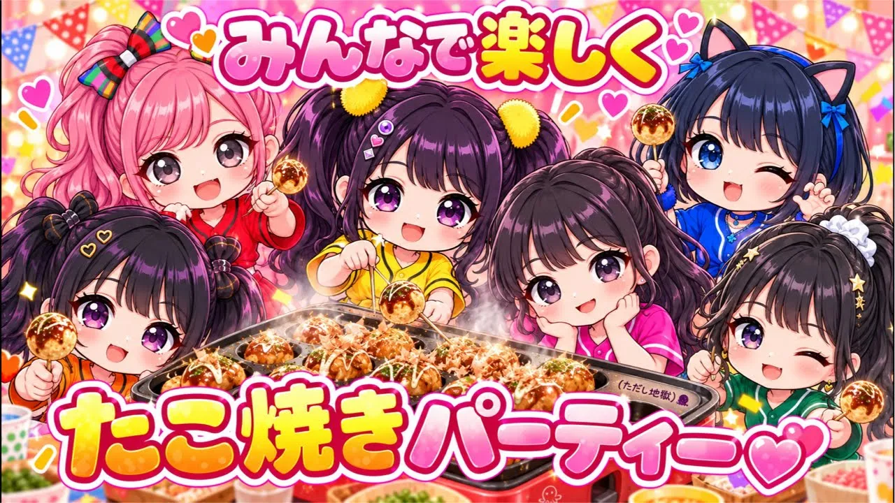 みんなで仲良く楽しくたこ焼きパーティー🐙💕