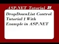 DropDownList Control Example in ASP NET With Design Mode