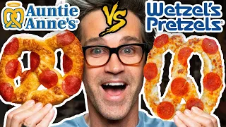 auntie annes vs wetzels pretzels taste test food feuds