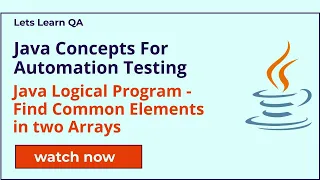 Java Logical Program - Find Common Elements in Two Arrays