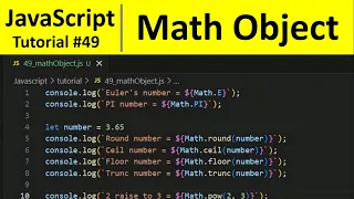 JavaScript Tutorial 49 - Math Object in JavaScript Programming For Beginners
