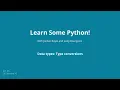 Data Types Type Conversions