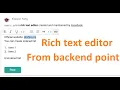 RICH TEXT EDITORS FROM BACKEND PERSPECTIVE