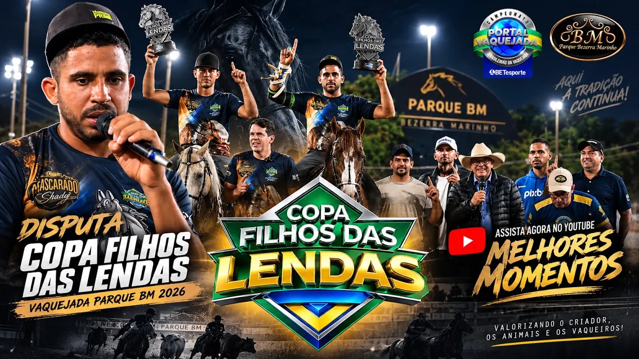 DISPUTA COPA DOS FILHOS DAS LENDAS | VAQUEJADA PARQUE BM 2026 | PORTAL VAQUEJADA AO VIVO