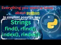 String index accessing methods find rfind index rindex python tutorial complete