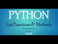 Tutorial 15 Lists Functions Methods in Python Programming Language