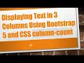 Displaying Text in 3 Columns Using Bootstrap 5 and CSS column-count
