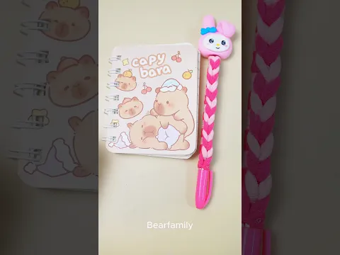BEARFAMILY | Cute Melody Pen 🎀🖊️ | Clay & Hair Rubber Bands DIY #shorts #bearfamily #craft #funny