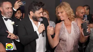 رقص يسرا مع تامر حسني وأحمد السقا على أغنية من النهارده هدلعني في فرح إبن المنتج جمال العدل 