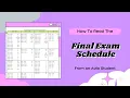 How to Read the Final Exam Schedule