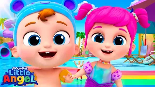 Emmie the Mermaid to the Rescue!🧜‍♀️ Water Park Adventure | Little Angel Nursery Rhymes & Kid Songs