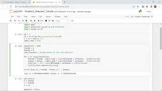 Adding COST FUNCTION to gradient descent in Python
