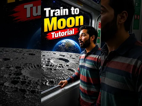 Train to the Moon! 🚆🌕 AI Video #shorts