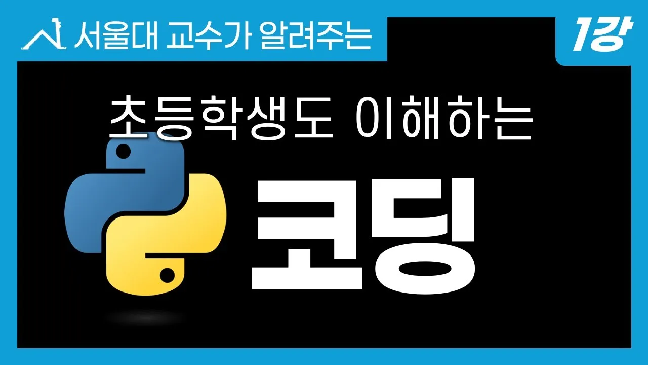 코딩 왕초보 탈출 무료 강의 Python 기초 1강 ( by 서울대 교수 )