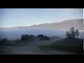 dolomites mysterious landscape foggy overcast weather low white clouds timelapse