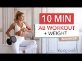 10 MIN AB WORKOUT WEIGHT - floor only build muscle SIZE gym style I Dumbbell Bench Sofa