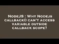 NodeJS Why Nodejs callback can t access variable outside callback scope