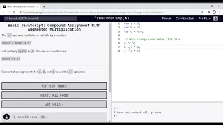 21 - Learn Basic JavaScript Compound Assignment With Augmented Multiplication