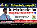 34 Java Class Constructor Getter Setter Question Answer Class 12 IT 802 Unit 3 Java Question Answer