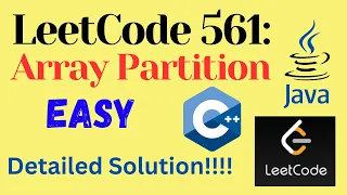LeetCode 561 Array Partition EASY C JAVA Detailed Solution