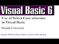 Use of Select Case Structure in Visual Basic program