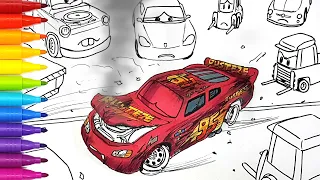 Draw CARS 3 LIGHTNING McQUEEN s Crash Behind The Scene Drawing and Coloring Pages Tim Tim TV