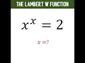 Simple Yet Difficult How to Solve Using Lambert W Function